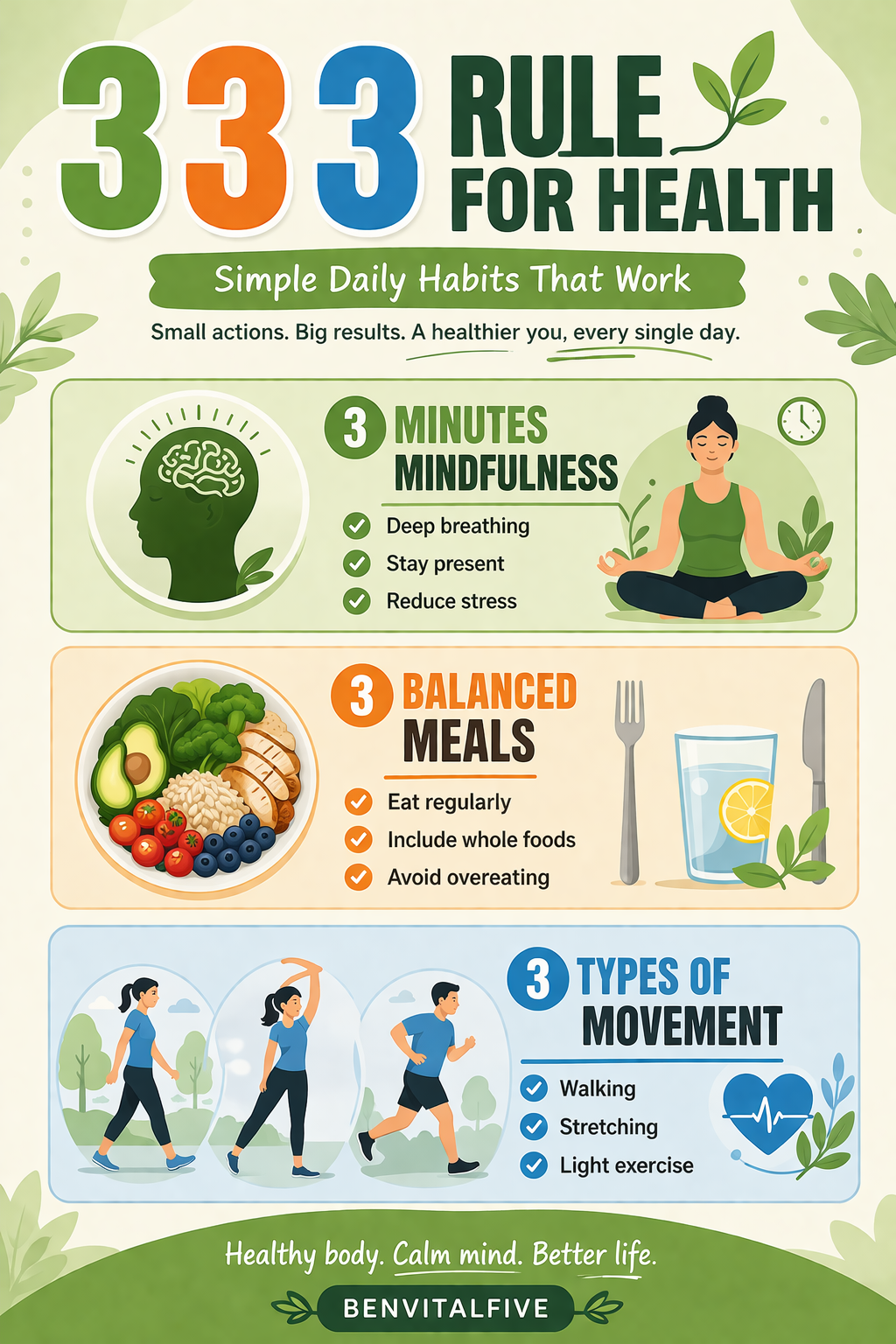 What is the 3 3 3 rule for health?
