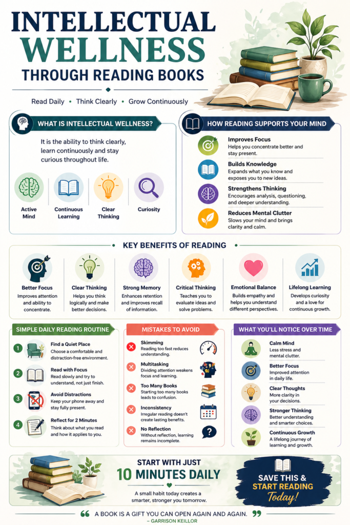 Intellectual wellness through reading books