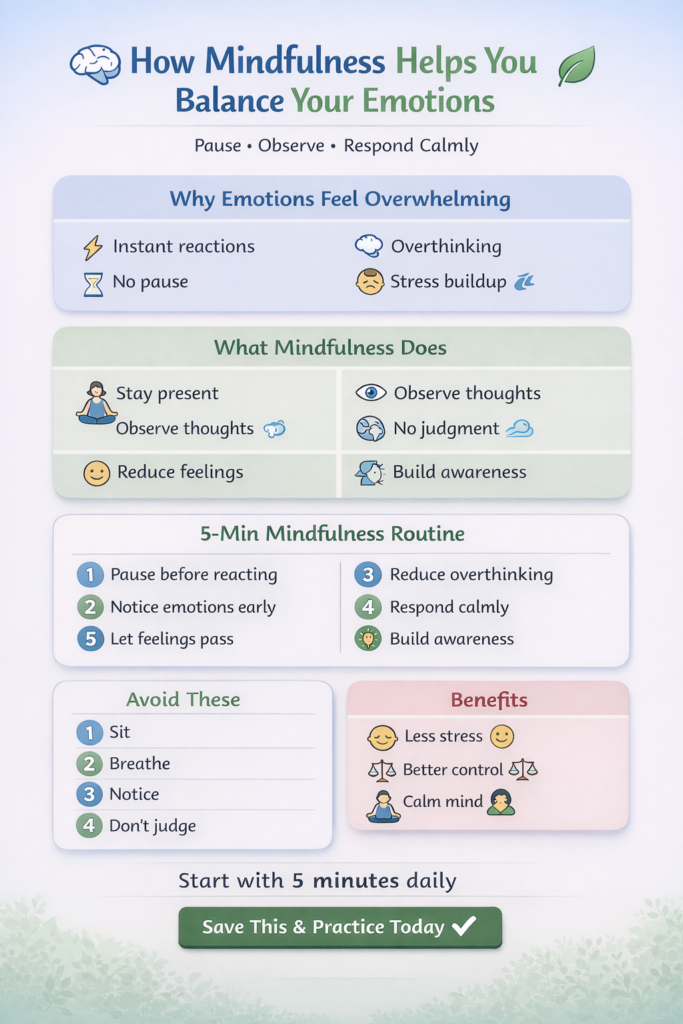 How can mindfulness help you balance your emotions?
