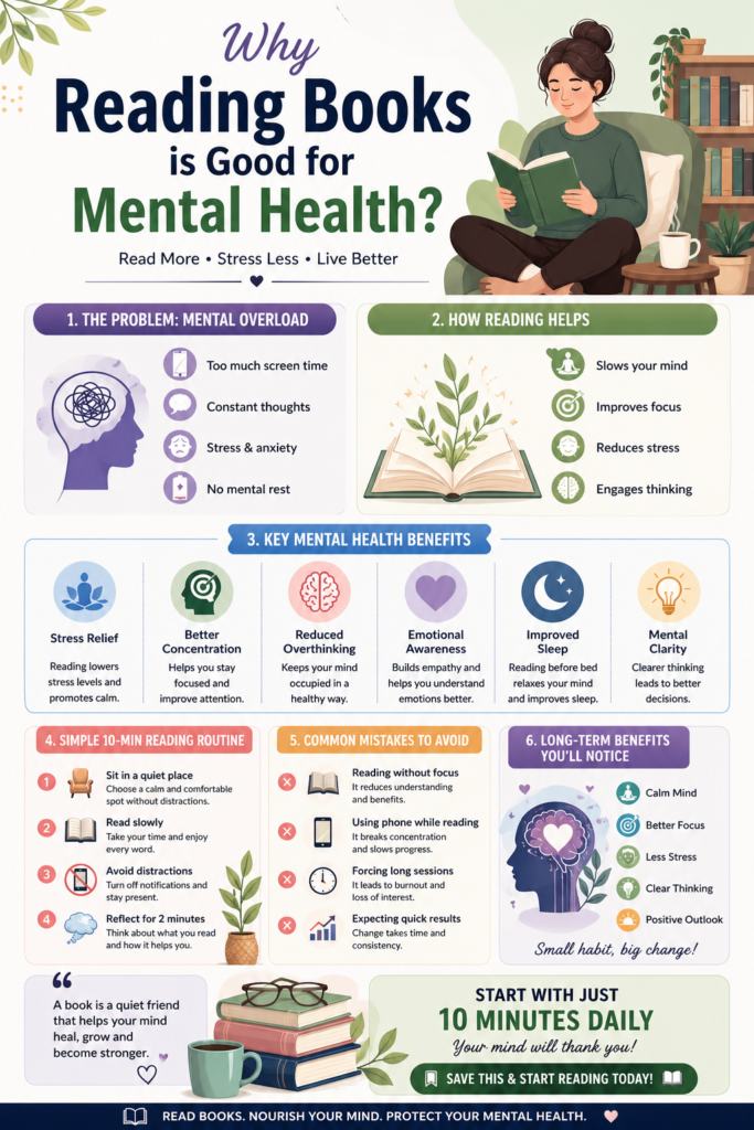 Why is reading books good for mental health?
