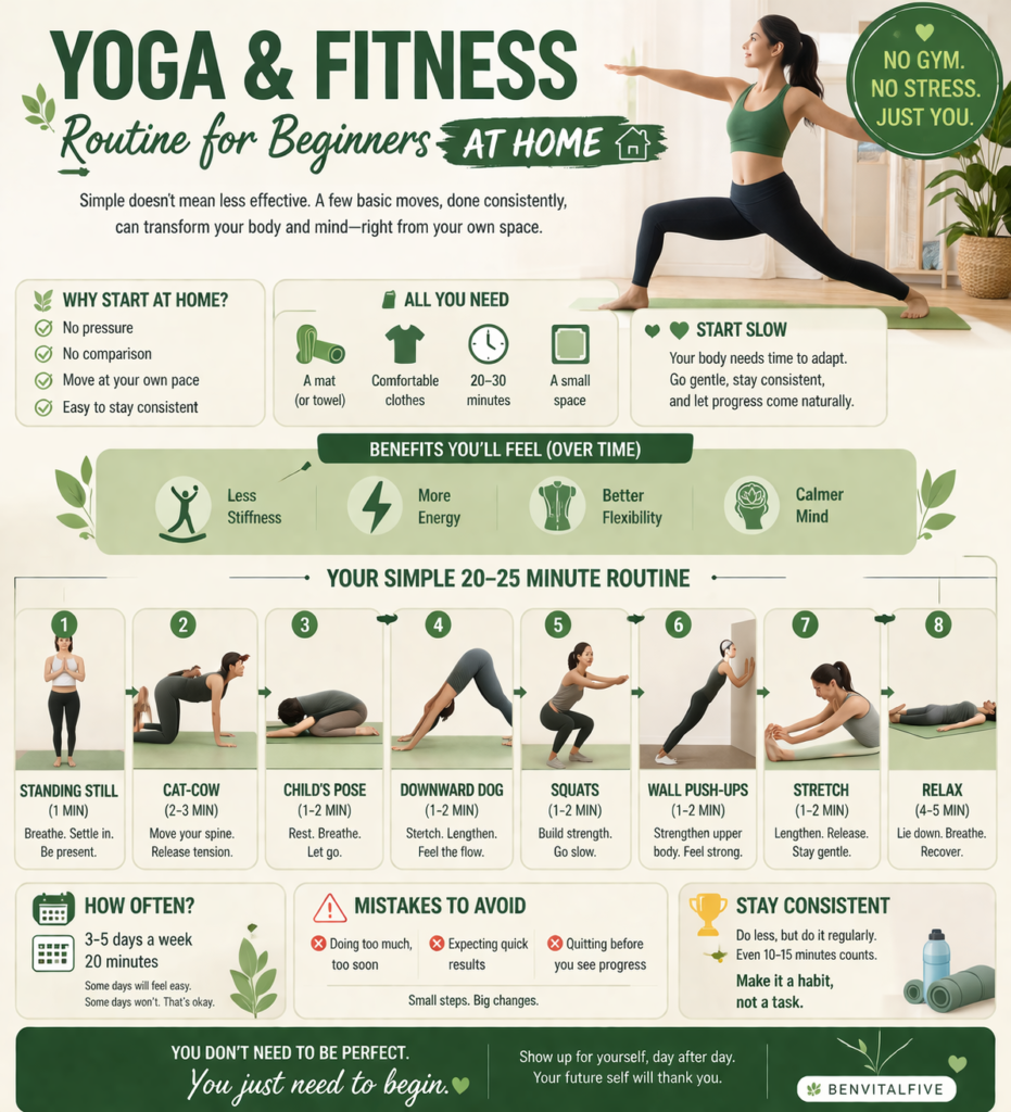Yoga and fitness routine for beginners at home